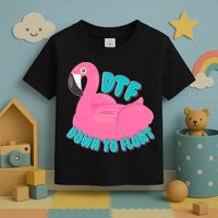Dtf Down To Float Vacation Time Flamingo Floatie Toddler T-Shirt