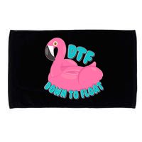 Dtf Down To Float Vacation Time Flamingo Floatie Microfiber Hand Towel