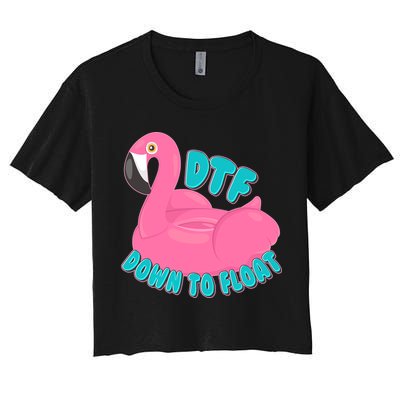Dtf Down To Float Vacation Time Flamingo Floatie Crop Top