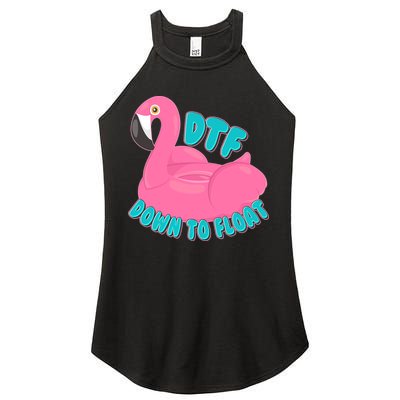Dtf Down To Float Vacation Time Flamingo Floatie Women's Perfect Tri Rocker Tank