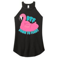Dtf Down To Float Vacation Time Flamingo Floatie Women's Perfect Tri Rocker Tank
