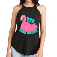 Dtf Down To Float Vacation Time Flamingo Floatie Women's Perfect Tri Rocker Tank