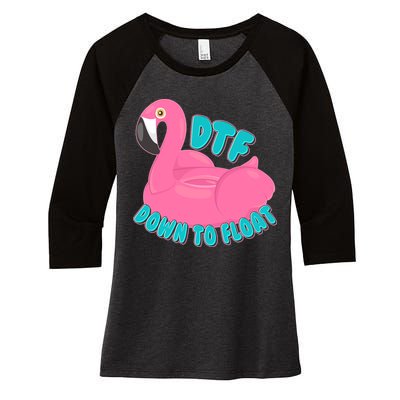 Dtf Down To Float Vacation Time Flamingo Floatie Women's Tri-Blend 3/4-Sleeve Raglan Shirt