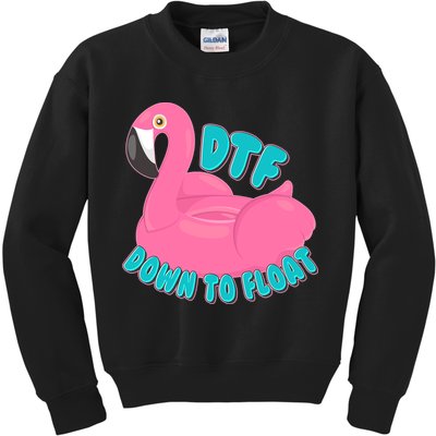 Dtf Down To Float Vacation Time Flamingo Floatie Kids Sweatshirt