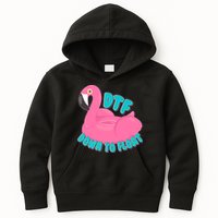 Dtf Down To Float Vacation Time Flamingo Floatie Kids Hoodie
