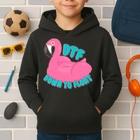 Dtf Down To Float Vacation Time Flamingo Floatie Kids Hoodie