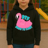 Dtf Down To Float Vacation Time Flamingo Floatie Kids Hoodie