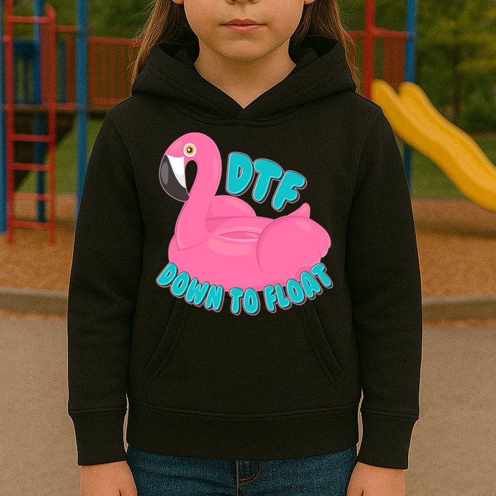 Dtf Down To Float Vacation Time Flamingo Floatie Kids Hoodie
