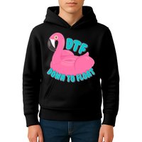 Dtf Down To Float Vacation Time Flamingo Floatie Kids Hoodie