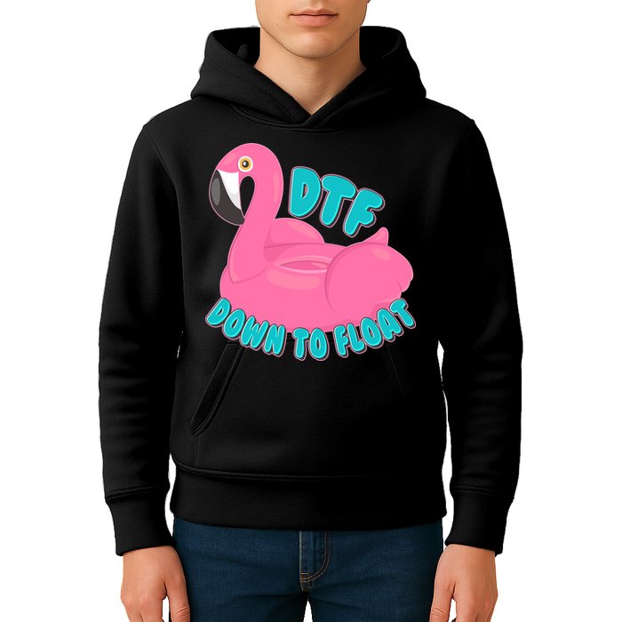 Dtf Down To Float Vacation Time Flamingo Floatie Kids Hoodie