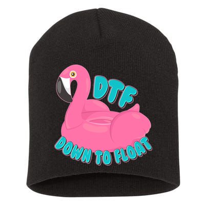 Dtf Down To Float Vacation Time Flamingo Floatie Short Acrylic Beanie