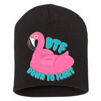 Dtf Down To Float Vacation Time Flamingo Floatie Short Acrylic Beanie