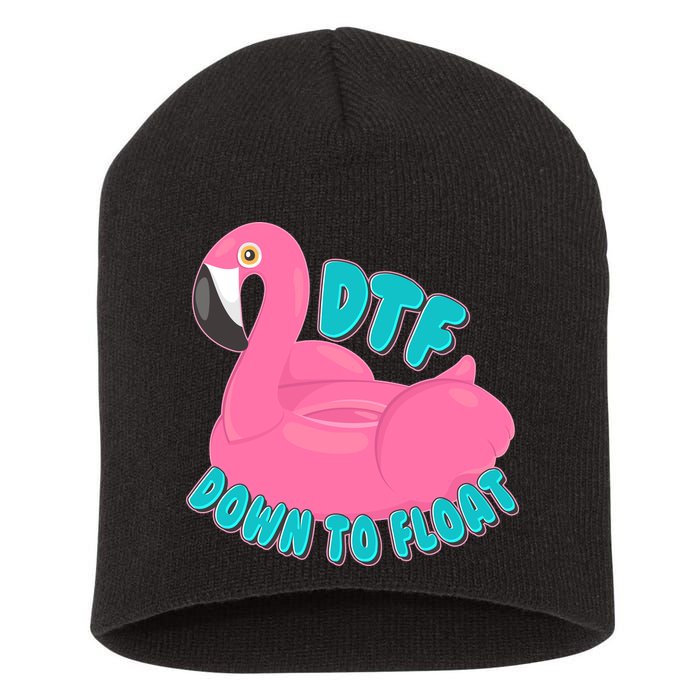 Dtf Down To Float Vacation Time Flamingo Floatie Short Acrylic Beanie