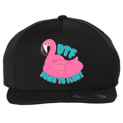 Dtf Down To Float Vacation Time Flamingo Floatie Wool Snapback Cap