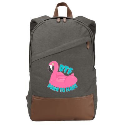 Dtf Down To Float Vacation Time Flamingo Floatie Cotton Canvas Backpack