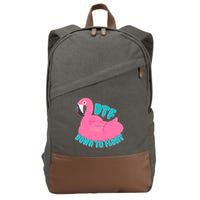 Dtf Down To Float Vacation Time Flamingo Floatie Cotton Canvas Backpack
