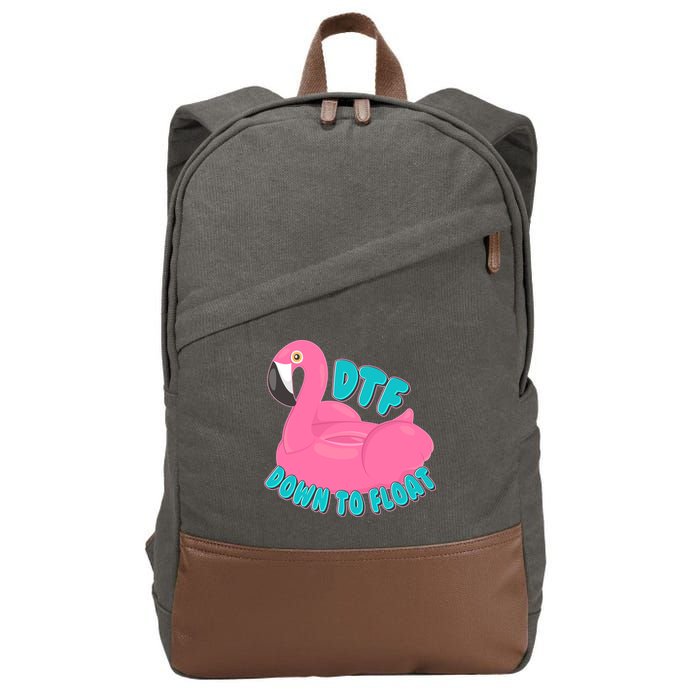 Dtf Down To Float Vacation Time Flamingo Floatie Cotton Canvas Backpack