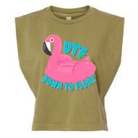 Dtf Down To Float Vacation Time Flamingo Floatie Garment-Dyed Women's Muscle Tee