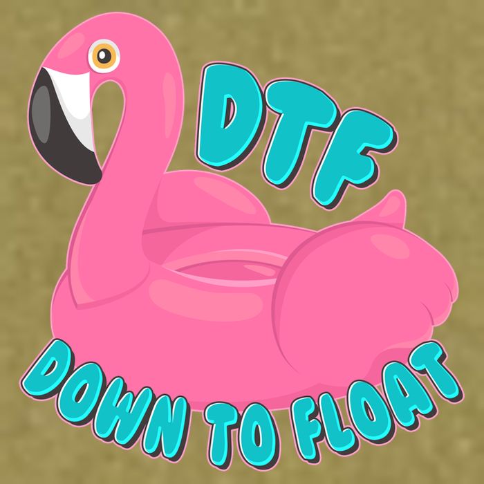 Dtf Down To Float Vacation Time Flamingo Floatie Garment-Dyed Women's Muscle Tee