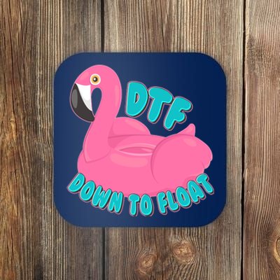 Dtf Down To Float Vacation Time Flamingo Floatie Coaster