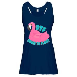 Dtf Down To Float Vacation Time Flamingo Floatie Ladies Essential Flowy Tank