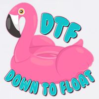 Dtf Down To Float Vacation Time Flamingo Floatie Garment-Dyed Sweatshirt