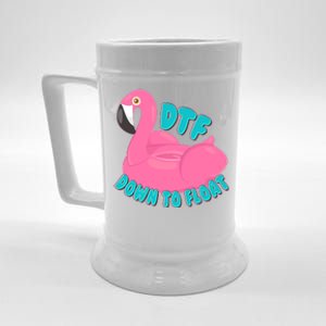 Dtf Down To Float Vacation Time Flamingo Floatie Beer Stein