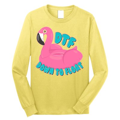 Dtf Down To Float Vacation Time Flamingo Floatie Long Sleeve Shirt