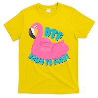 Dtf Down To Float Vacation Time Flamingo Floatie T-Shirt