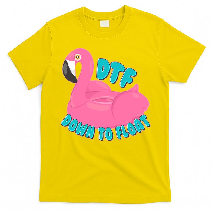 Dtf Down To Float Vacation Time Flamingo Floatie T-Shirt