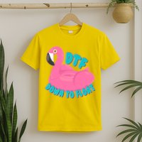 Dtf Down To Float Vacation Time Flamingo Floatie T-Shirt