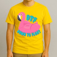 Dtf Down To Float Vacation Time Flamingo Floatie T-Shirt