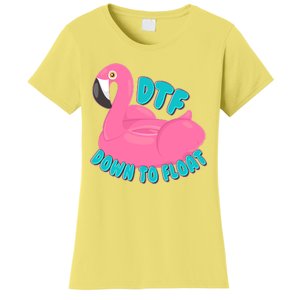 Dtf Down To Float Vacation Time Flamingo Floatie Women's T-Shirt