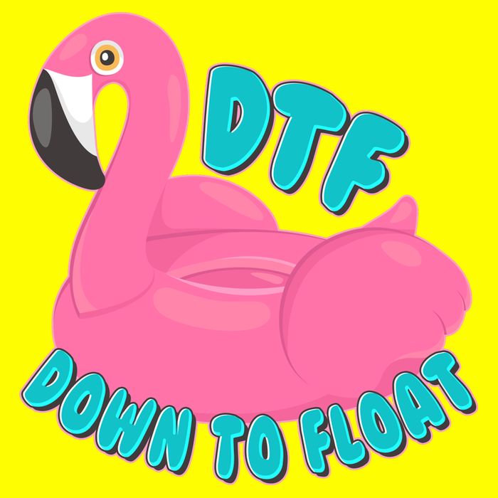 Dtf Down To Float Vacation Time Flamingo Floatie Women's V-Neck T-Shirt