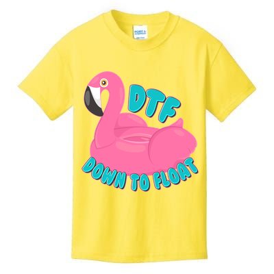 Dtf Down To Float Vacation Time Flamingo Floatie Kids T-Shirt