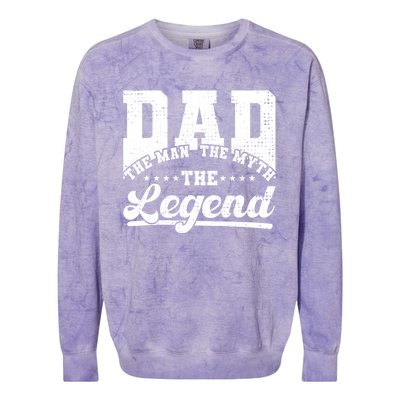 Dad Daddy The The Myth The Legend Retro Gift Colorblast Crewneck Sweatshirt