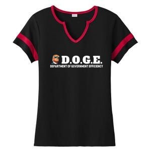 D.O.G.E. Doge Trump Department Of Government Efficiency Ladies Halftime Notch Neck Tee