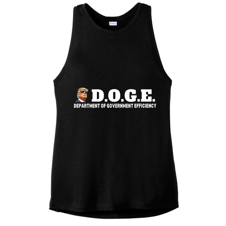 D.O.G.E. Doge Trump Department Of Government Efficiency Ladies PosiCharge Tri-Blend Wicking Tank