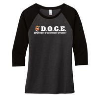 D.O.G.E. Doge Trump Department Of Government Efficiency Women's Tri-Blend 3/4-Sleeve Raglan Shirt