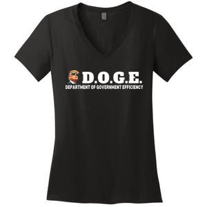 D.O.G.E. Doge Trump Department Of Government Efficiency Women's V-Neck T-Shirt