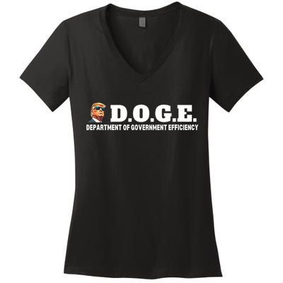 D.O.G.E. Doge Trump Department Of Government Efficiency Women's V-Neck T-Shirt
