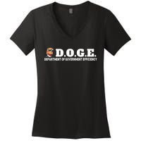 D.O.G.E. Doge Trump Department Of Government Efficiency Women's V-Neck T-Shirt