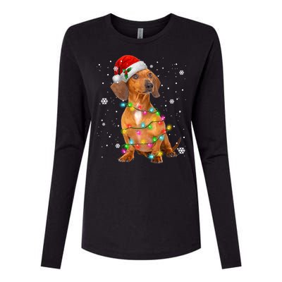 Dachshund Dogs Tree Christmas Sweater Xmas Funny Gift For Pet Dog Gift Womens Cotton Relaxed Long Sleeve T-Shirt