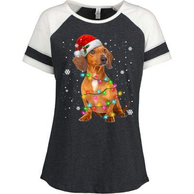 Dachshund Dogs Tree Christmas Sweater Xmas Funny Gift For Pet Dog Gift Enza Ladies Jersey Colorblock Tee