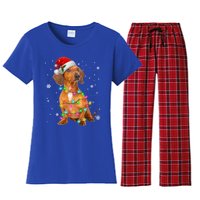 Dachshund Dogs Tree Christmas Sweater Xmas Funny Gift For Pet Dog Gift Women's Flannel Pajama Set