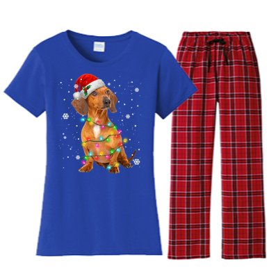 Dachshund Dogs Tree Christmas Sweater Xmas Funny Gift For Pet Dog Gift Women's Flannel Pajama Set