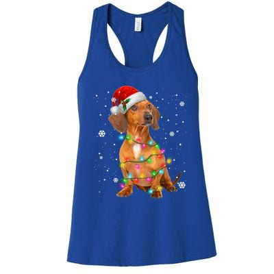 Dachshund Dogs Tree Christmas Sweater Xmas Funny Gift For Pet Dog Gift Women's Racerback Tank