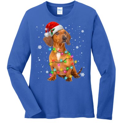 Dachshund Dogs Tree Christmas Sweater Xmas Funny Gift For Pet Dog Gift Ladies Long Sleeve Shirt