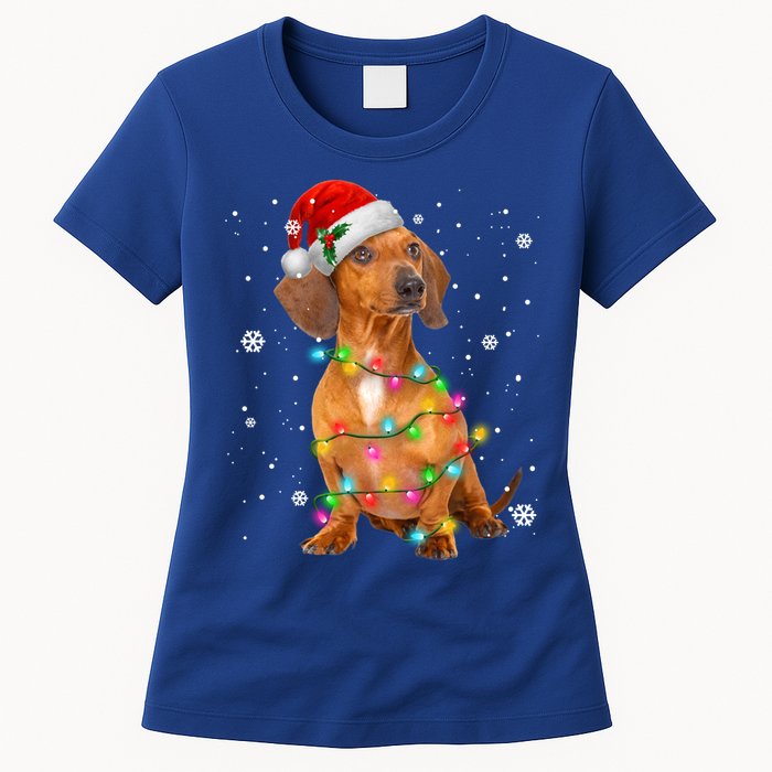 Dachshund Dogs Tree Christmas Sweater Xmas Funny Gift For Pet Dog Gift Women's T-Shirt