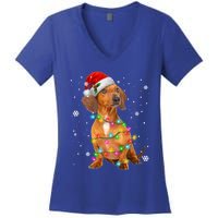 Dachshund Dogs Tree Christmas Sweater Xmas Funny Gift For Pet Dog Gift Women's V-Neck T-Shirt